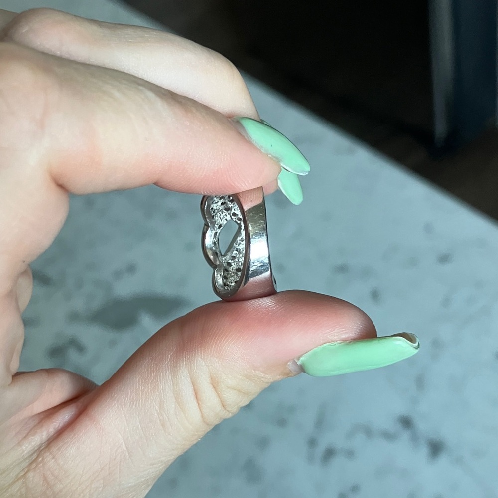 Sterling Silver White Cubic Zirconia Infinity Knot Ring - Picture 12 of 13